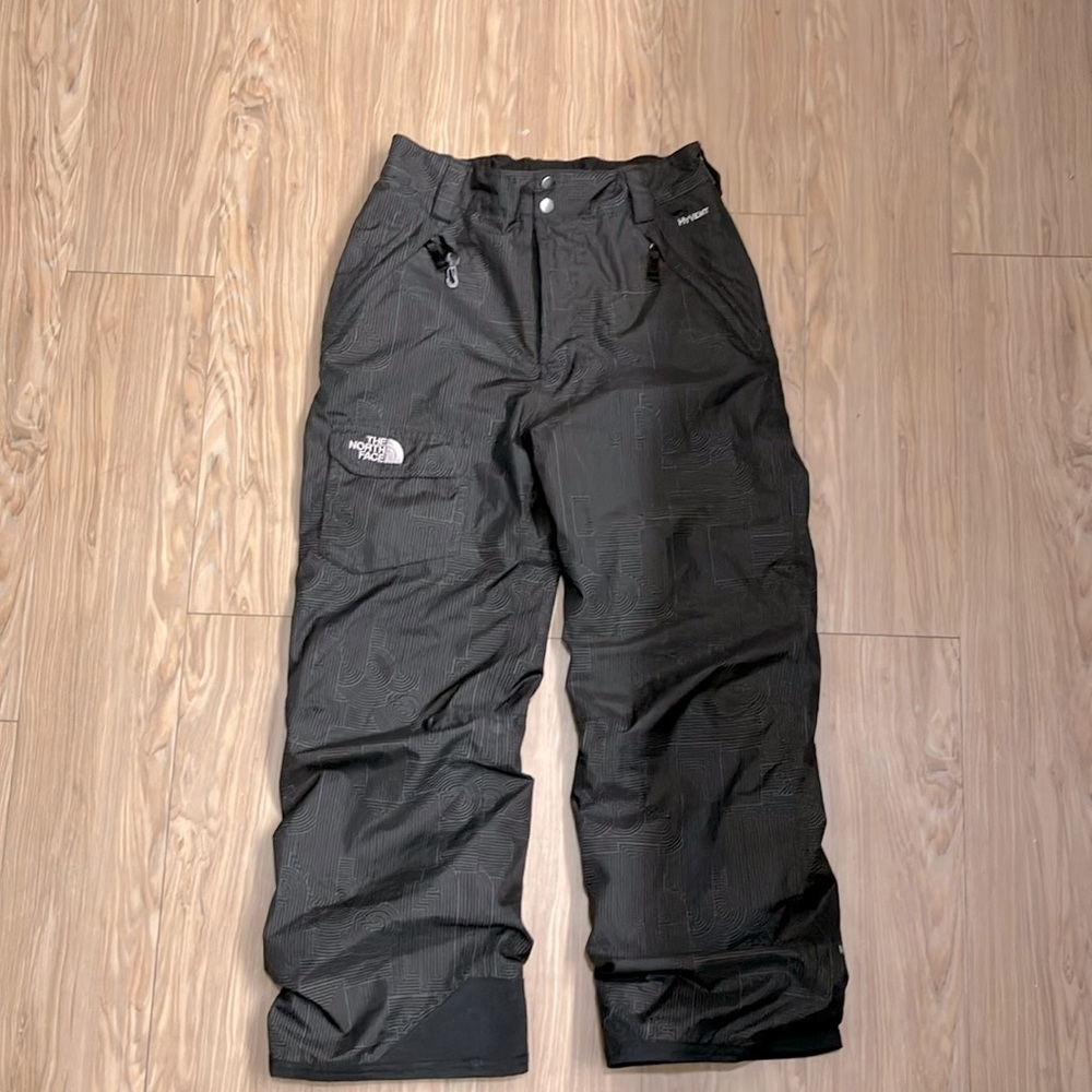 North Face Hyvent Ski Snowboard Snow Pants Boys  Size Large (14/16) Black Gray